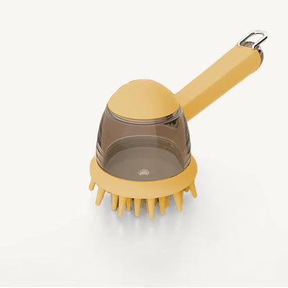 Eversoulpet Pet Silicone Shampoo Brush Dog Grooming Bath Brush with Soap Dispenser Soft Massage Scrubber for Dogs Cats