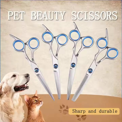 Professional Pet Hair Scissors 7 Inch Dog Hair Grooming Scissors Pet Grooming Tools Kit 6''' Stainless Steel Pet Scissors