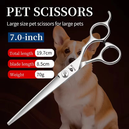 Professional Pet Hair Scissors 7 Inch Dog Hair Grooming Scissors Pet Grooming Tools Kit 6''' Stainless Steel Pet Scissors