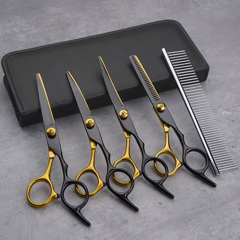 Professional Pet Hair Scissors 7 Inch Dog Hair Grooming Scissors Pet Grooming Tools Kit 6''' Stainless Steel Pet Scissors