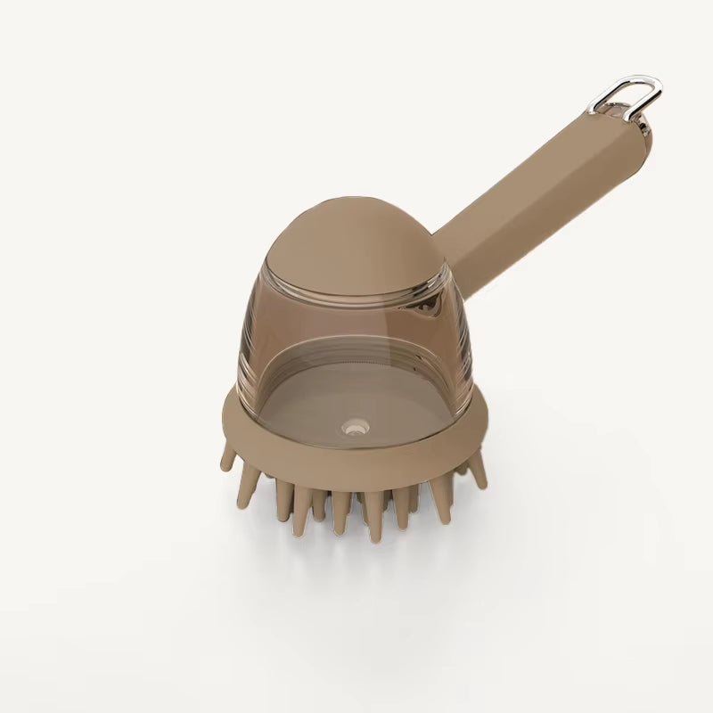 Eversoulpet Pet Silicone Shampoo Brush Dog Grooming Bath Brush with Soap Dispenser Soft Massage Scrubber for Dogs Cats