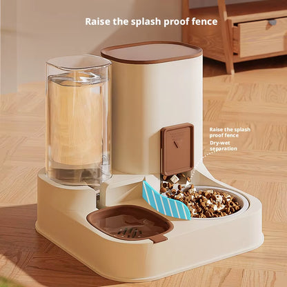 Pet Automatic Feeder and Water Dispenser 2 in 1 for Cats Dogs Supplies Water Bottle Dog Food Bowl Auto Feeding Cat Bowl