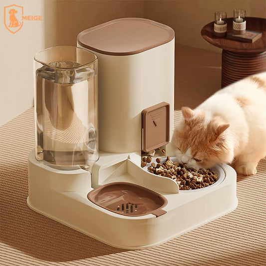 Pet Automatic Feeder and Water Dispenser 2 in 1 for Cats Dogs Supplies Water Bottle Dog Food Bowl Auto Feeding Cat Bowl