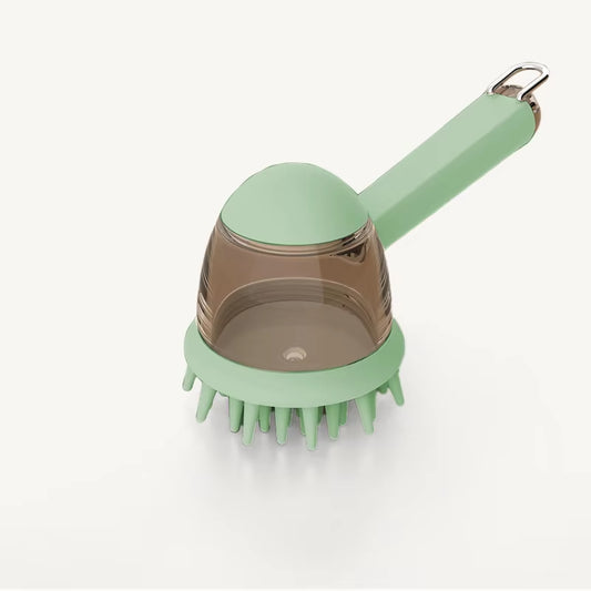 Eversoulpet Pet Silicone Shampoo Brush Dog Grooming Bath Brush with Soap Dispenser Soft Massage Scrubber for Dogs Cats