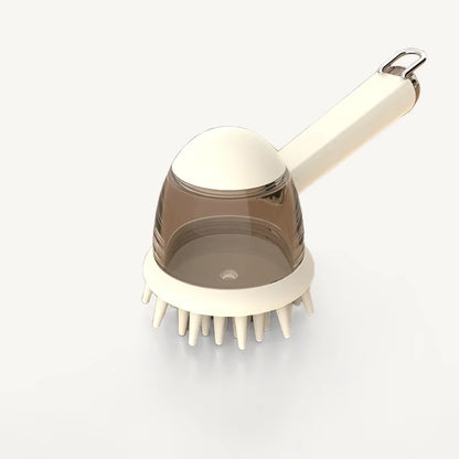 Eversoulpet Pet Silicone Shampoo Brush Dog Grooming Bath Brush with Soap Dispenser Soft Massage Scrubber for Dogs Cats