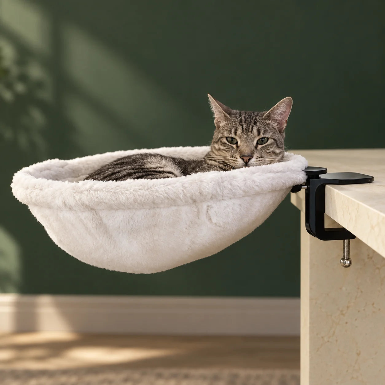 Custom 360° Rotating Cat Hammock Bed round Soft Small Medium Cat Hammock Bed for Home Office Desk Table at Work