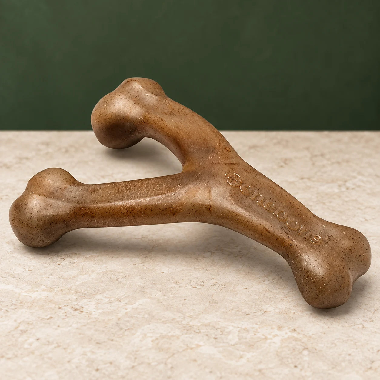 Wishbone Dog Chew Toy for Aggressive Chewers, Real Bacon, Medium
