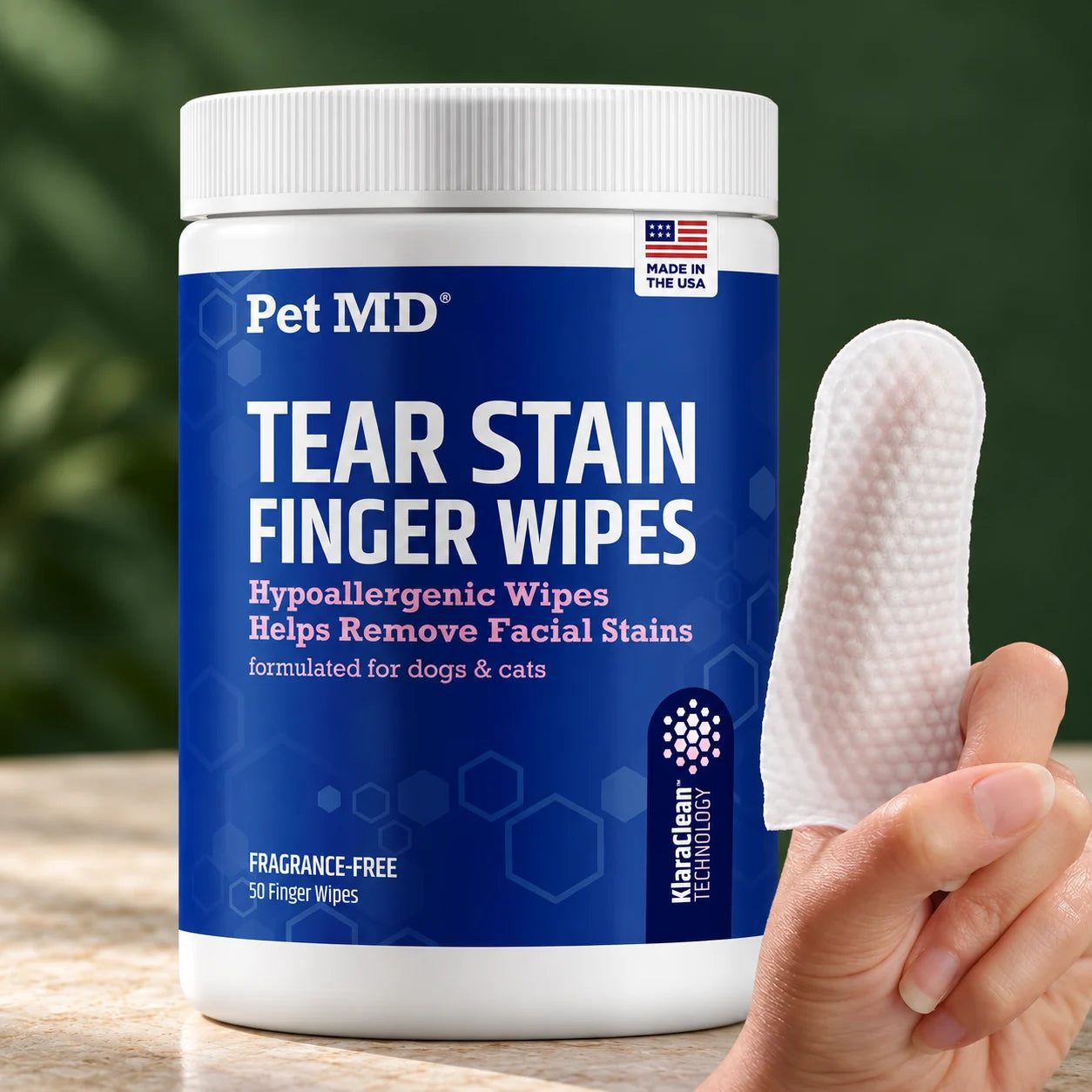 Finger Wipes - Tear Stain Remover for Dogs & Cats - 50Ct